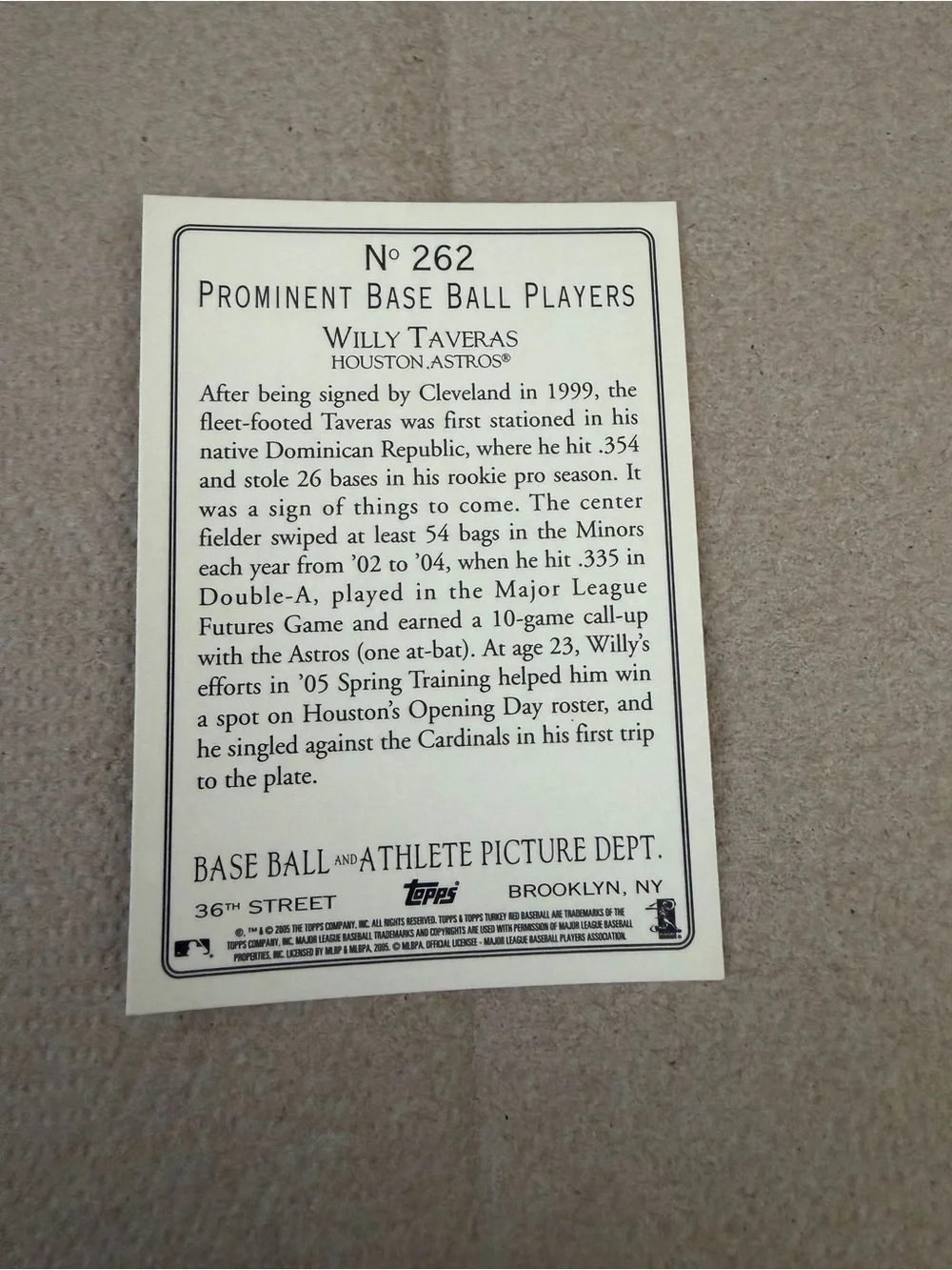 2005 Topps Turkey Red #262 Willy Taveras Trading Card